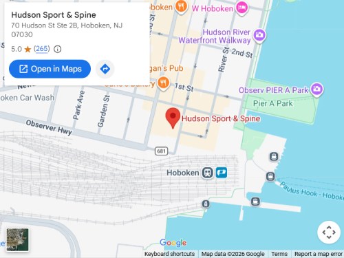 Get Directions From Your Location to Hudson Sport & Spine Hoboken, NJ